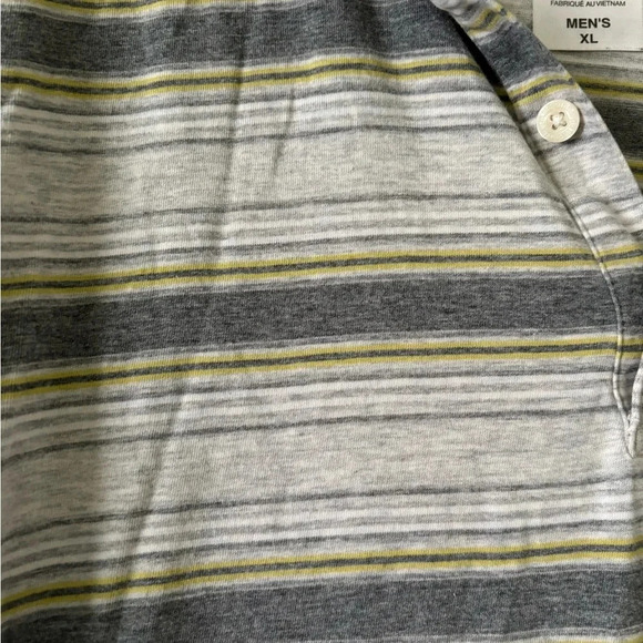Patagonia Men’s Yellow/Gray Stripped Organic Cotton Polo- Size XL - Picture 6 of 7